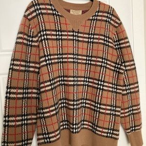 Burberry “Banbury” Cashmere Check Sweater